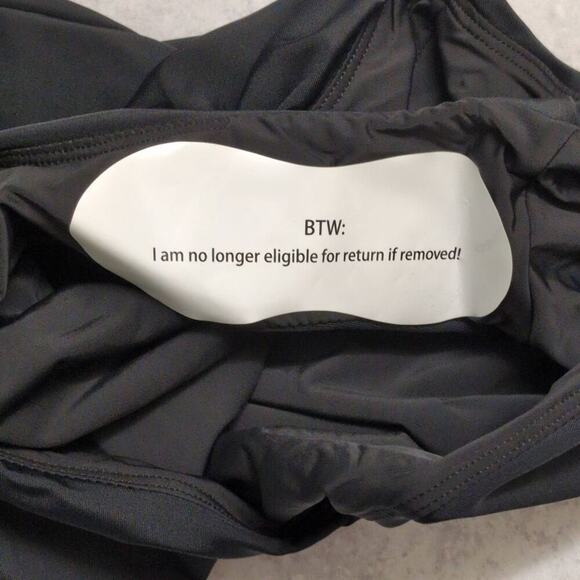 NWT Mindy X Andie Marco Black V-Neck Adjustable Straps One Piece Swimsuit MT - Picture 4 of 9